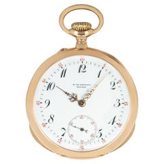 Patek Philippe Rose Gold Keyless Lever Open Face Pocket Watch C1900