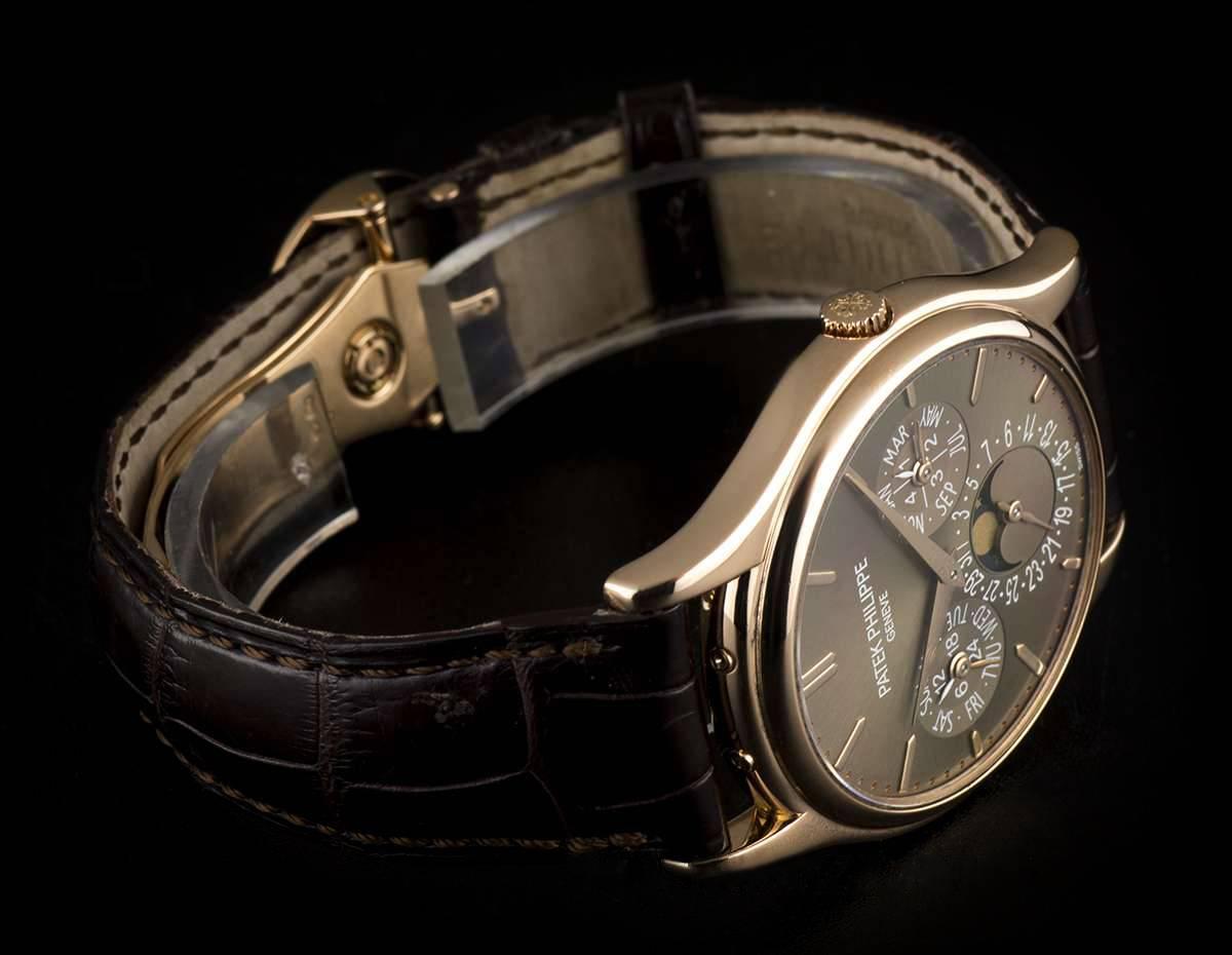 Women's or Men's Patek Philippe Rose Gold Perpetual Calendar Ultra Thin Automatic Wristwatch