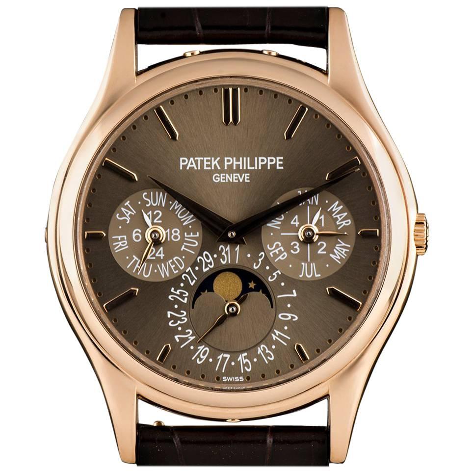 Patek Philippe Rose Gold Perpetual Calendar Ultra Thin Automatic Wristwatch