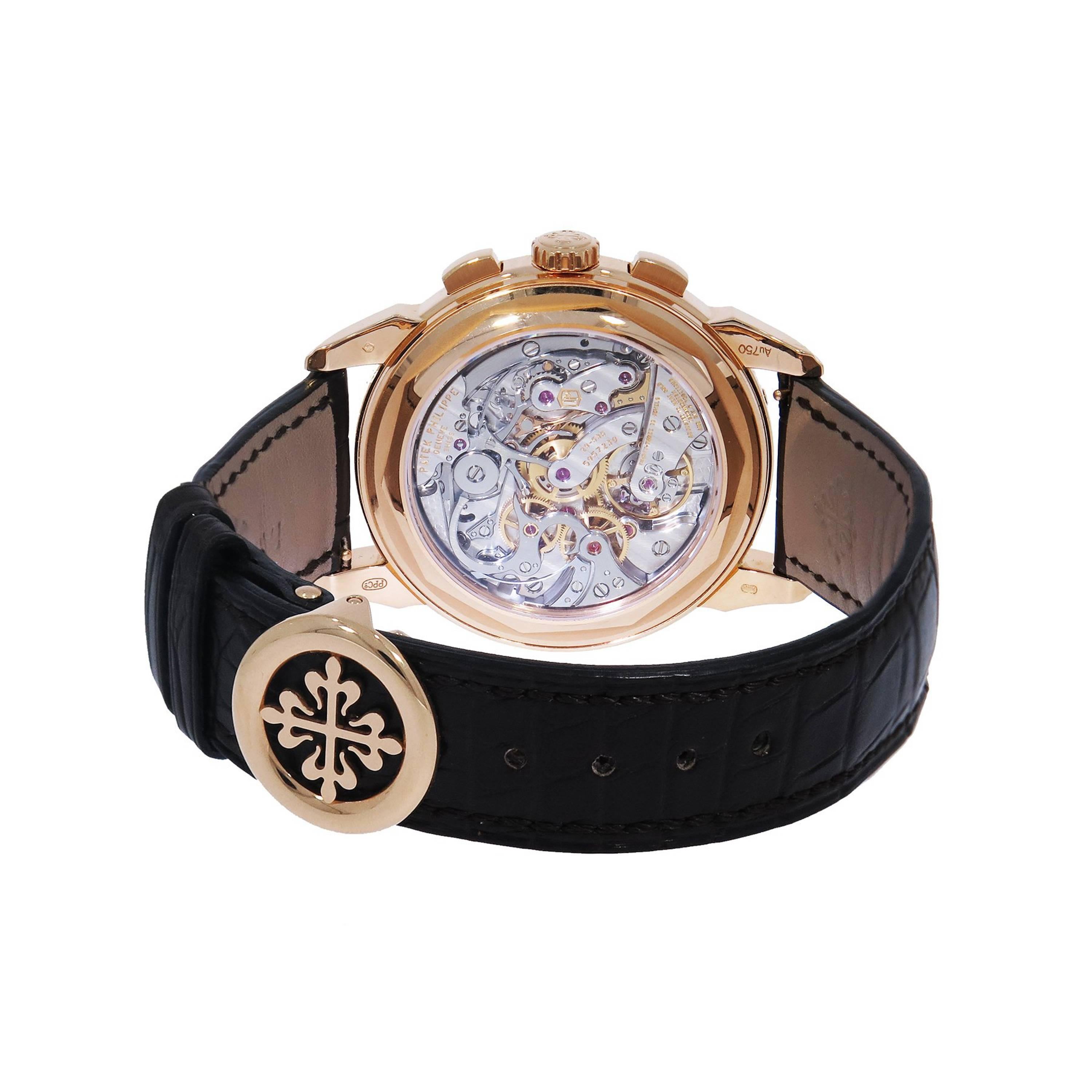 Modern Patek Philippe Rose Gold Perpetual Chronograph manual wristwatch 