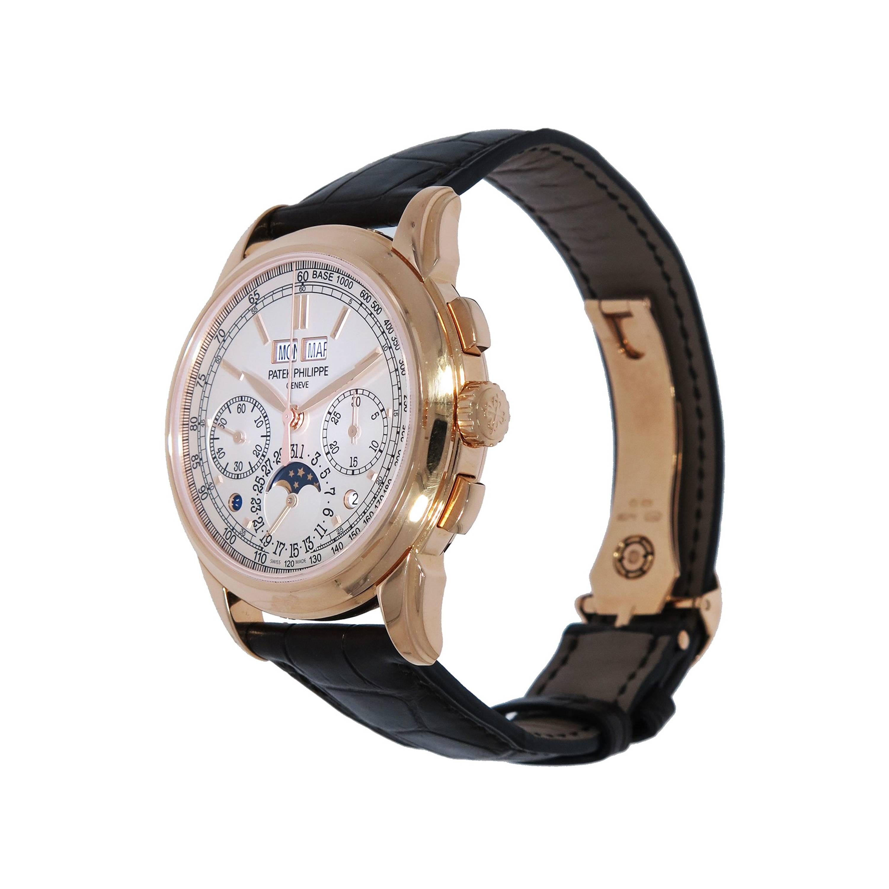 Patek Philippe Rose Gold Perpetual Chronograph manual wristwatch  In Excellent Condition In Greenwich, CT