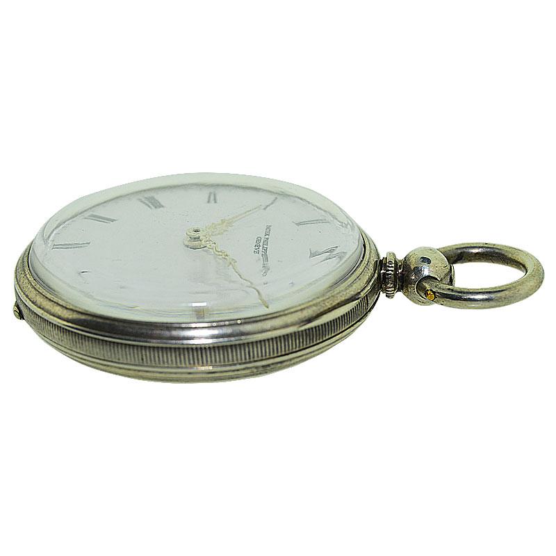 Patek Philippe Silver Pendant Watch circa 1860s with Patek Archival Document In Excellent Condition In Long Beach, CA