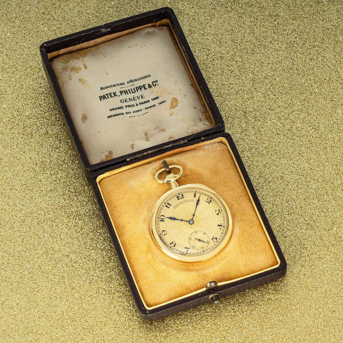 Patek Philippe Slim Yellow Gold Open Face Pocket Watch C1916 2