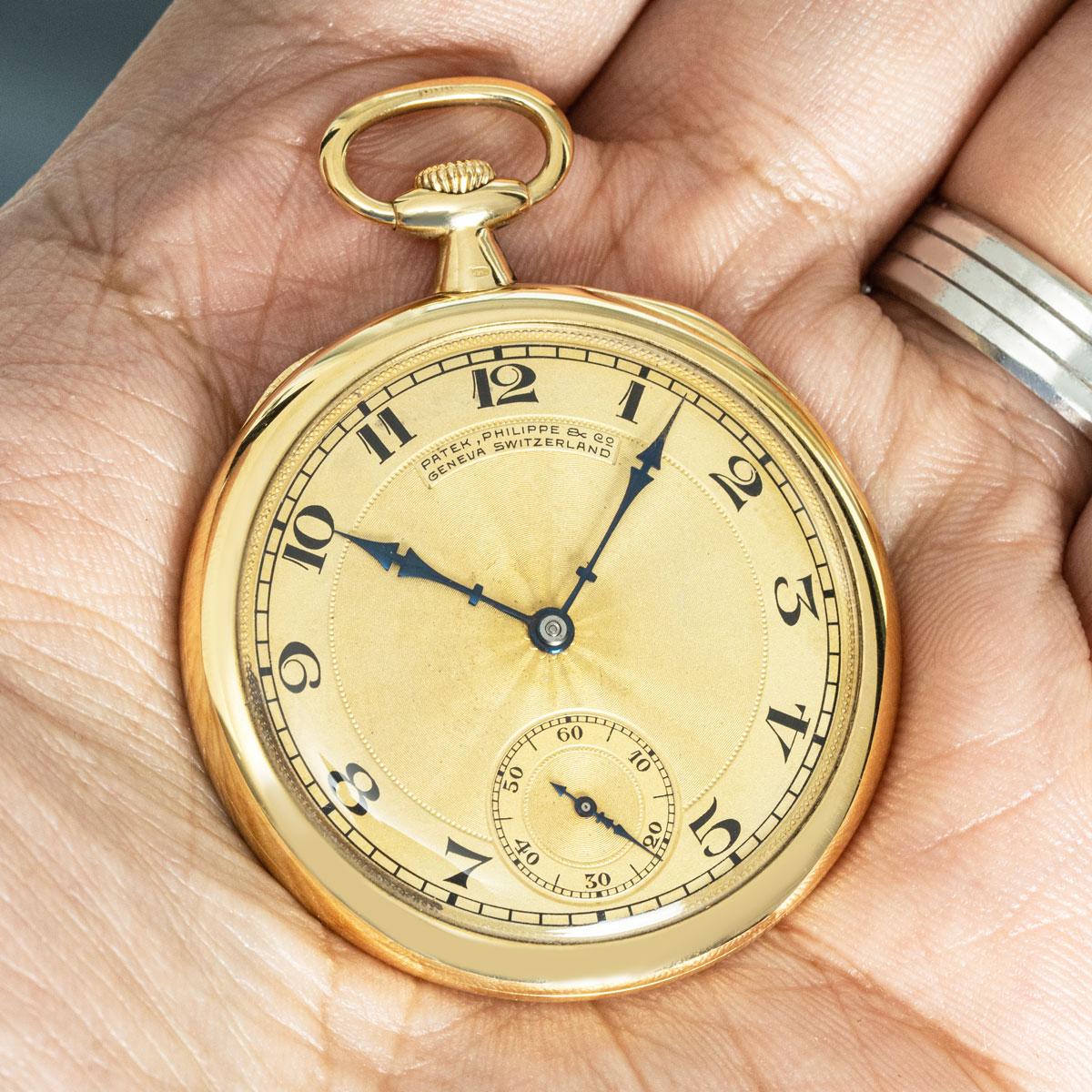 Patek Philippe Slim Yellow Gold Open Face Pocket Watch C1916 3