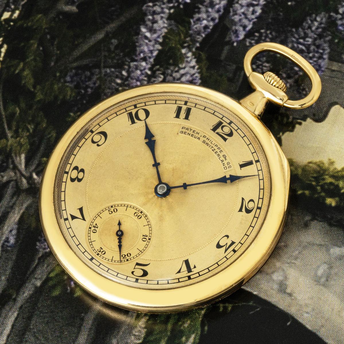 Patek Philippe Slim Yellow Gold Open Face Pocket Watch C1916 4