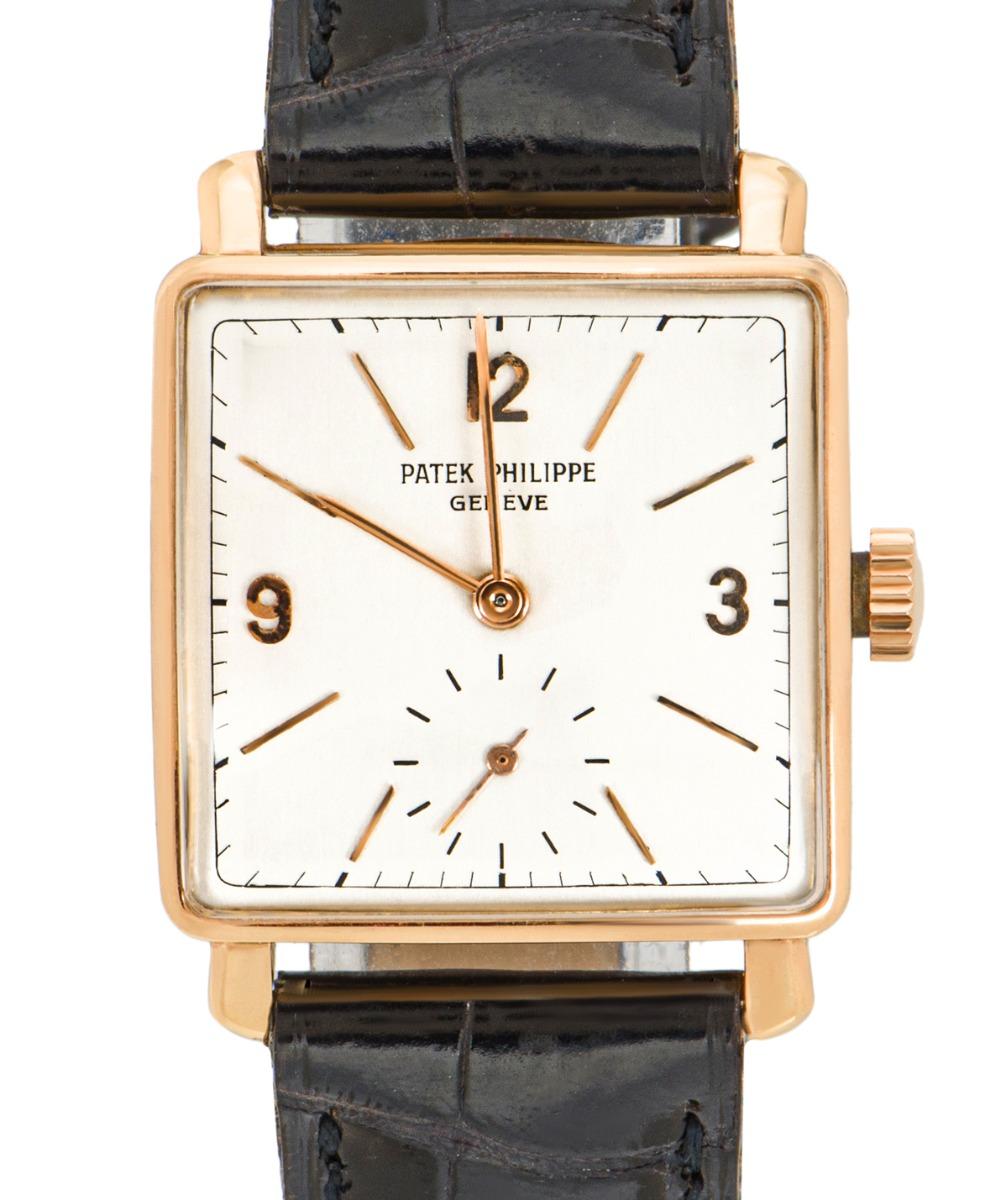Patek Philippe Square Rose Gold 1574 Watch In Excellent Condition In London, GB