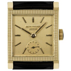 Patek Philippe Square Vintage Clous De Paris Champagne Dial Manual Wind Watch