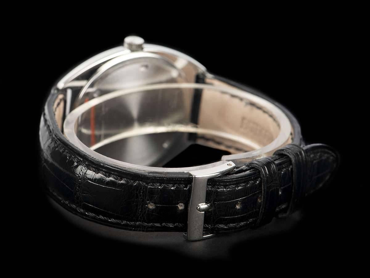 Patek Philippe Stainless Steel Tonneau Calatrava Logo Dial Manual Wristwatch 1
