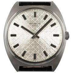 Patek Philippe Stainless Steel Tonneau Calatrava Logo Dial Manual Wristwatch