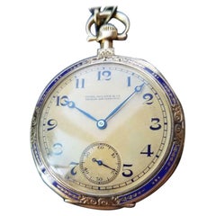 Patek Philippe Swiss 18k Gold Pocket Watch, circa 1920s with Box & Papers LV981