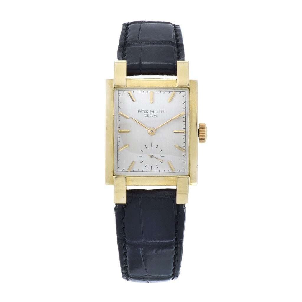 Patek Philippe Tank Watch 18K Yellow Gold with Sculpted Case In Good Condition In New York, NY