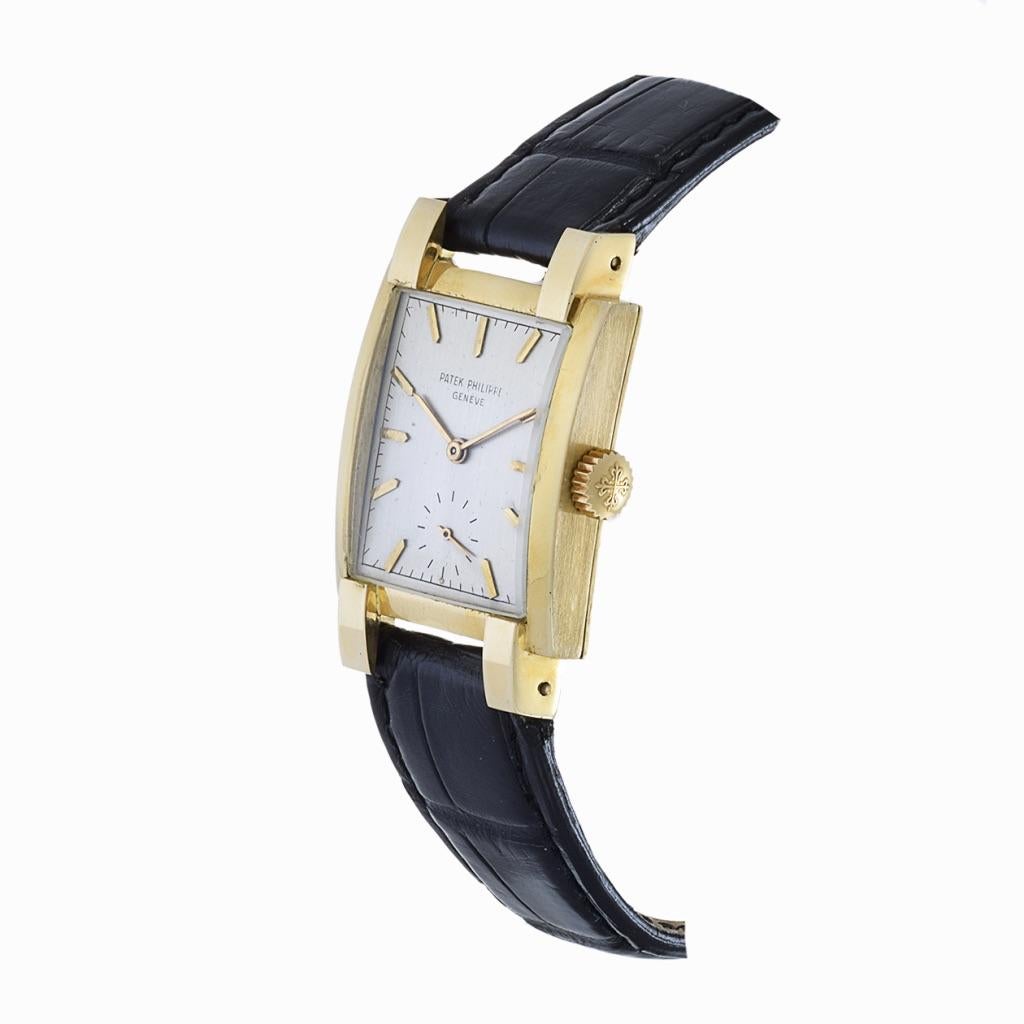 Women's or Men's Patek Philippe Tank Watch 18K Yellow Gold with Sculpted Case