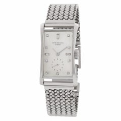 Patek Philippe Tegola "Hour Glass" 1593 Platinum Silver Dial Manual Watch