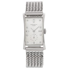 Patek Philippe Tegola "Hour Glass" 1593 Platinum Silver Dial Manual Watch