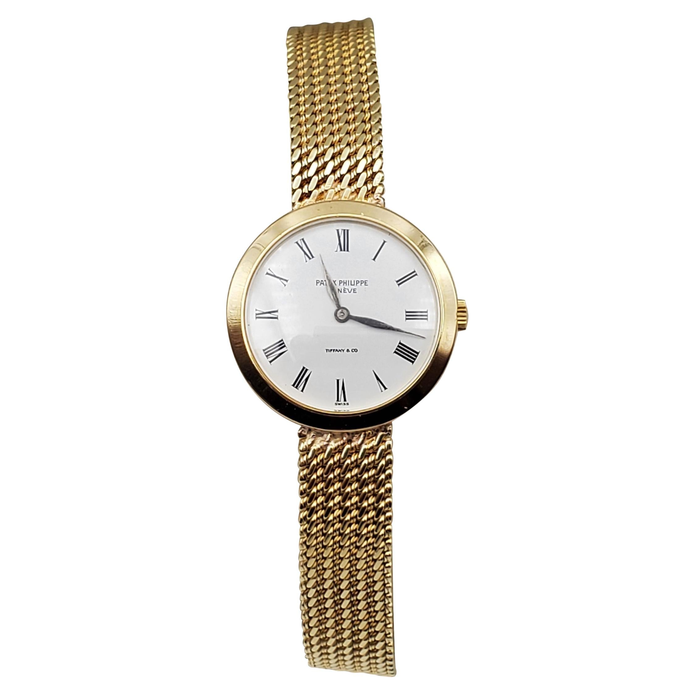 Patek Philippe Tiffany and Co. 18-14 Karat Gold 1970's Model 3338 1 ...