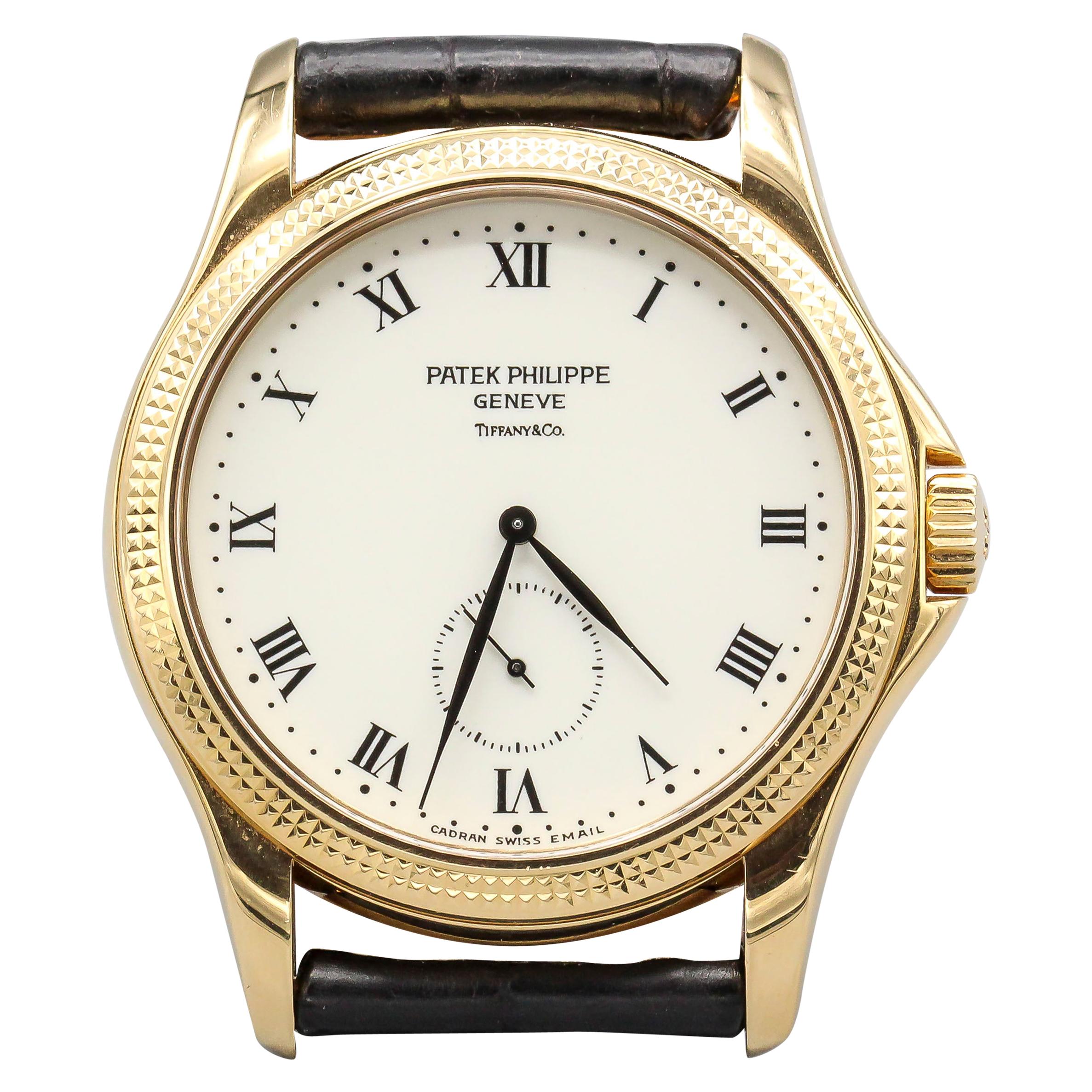 Patek Philippe Tiffany & Co. Calatrava Hobnail 18 Karat Gold Watch Ref 5115