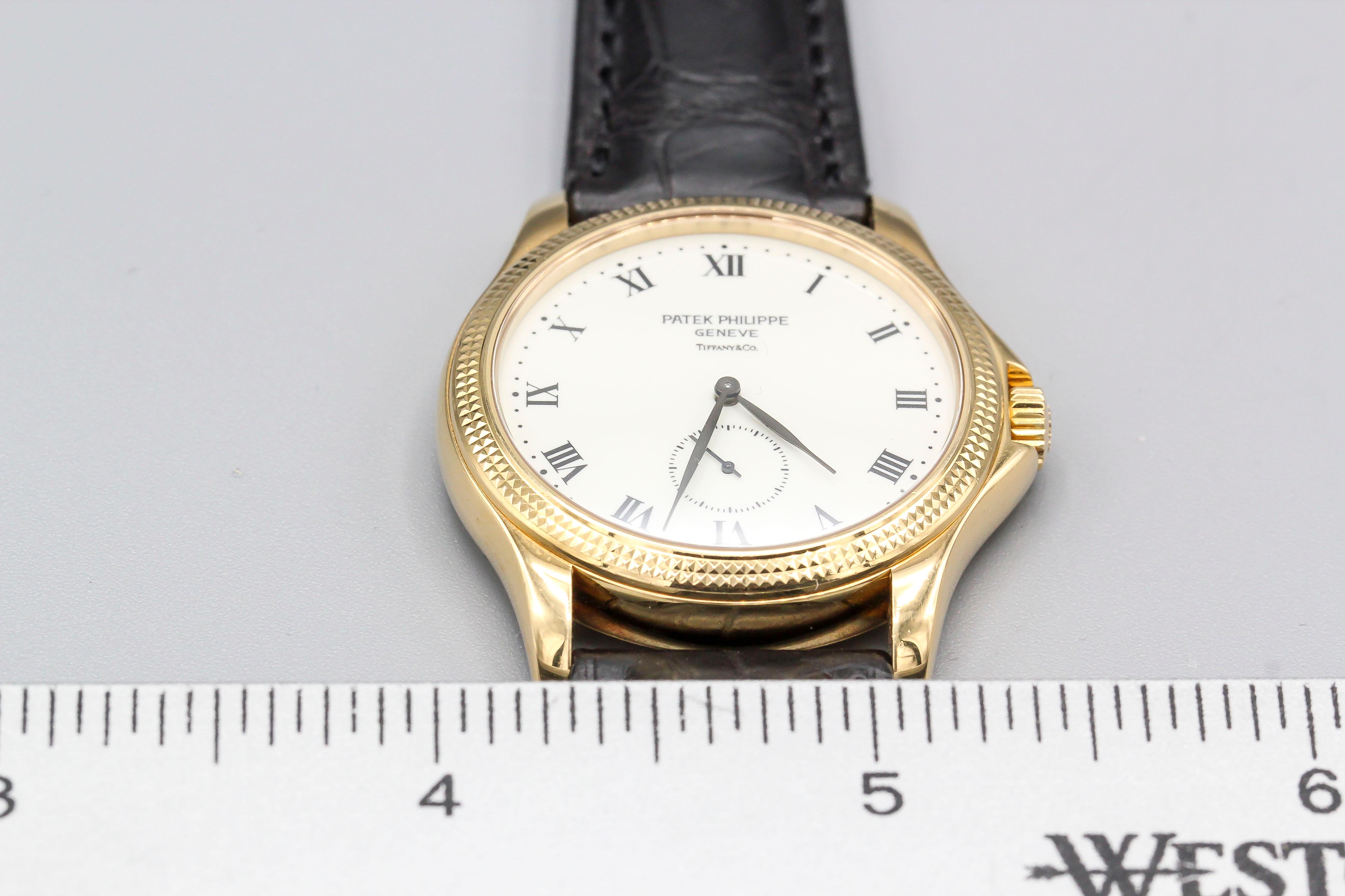 Patek Philippe Tiffany & Co. Calatrava Hobnail 18 Karat Gold Watch Ref 5115 1