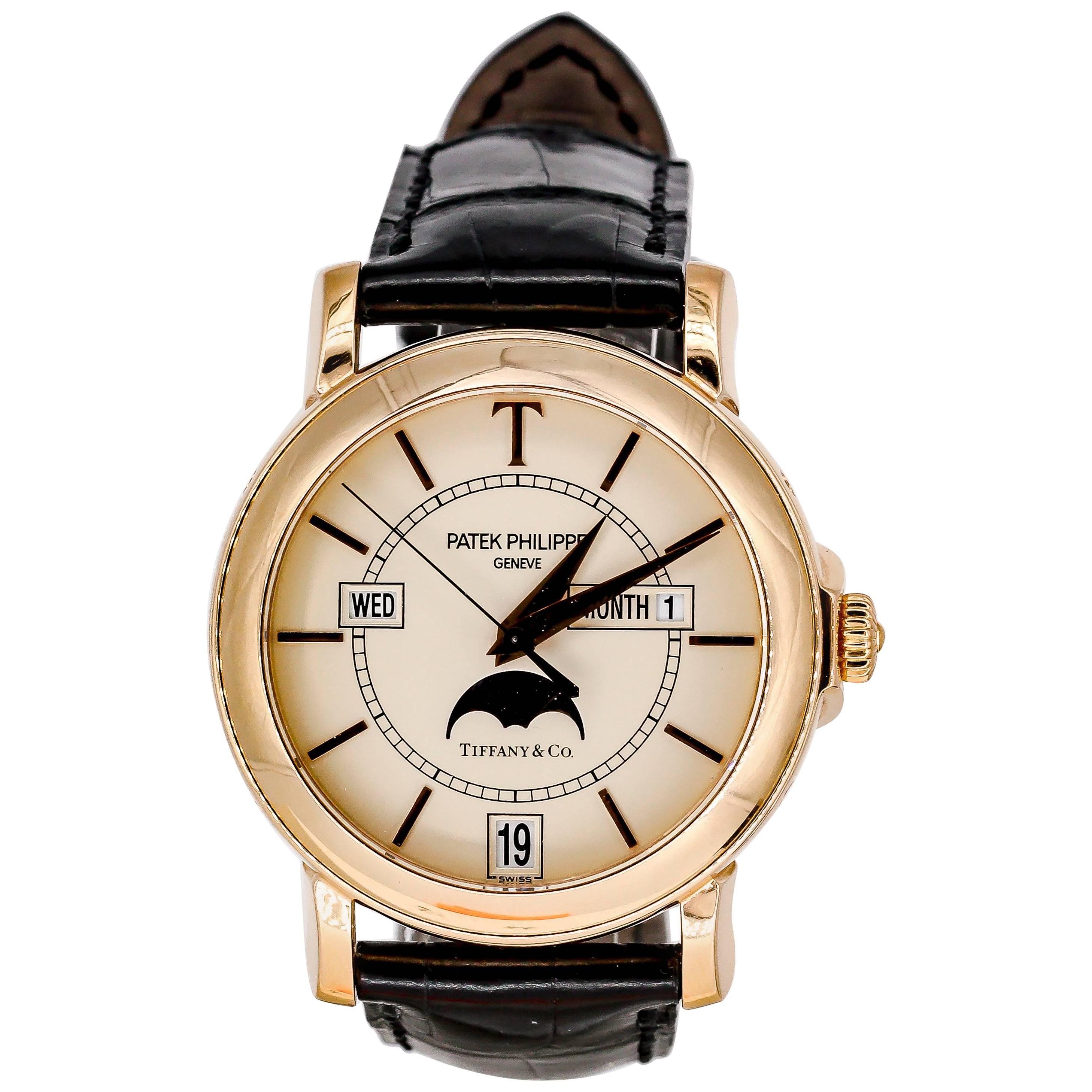 Patek Philippe Tiffany & Co. Rose Gold T150 Moonphase Automatic Wristwatch