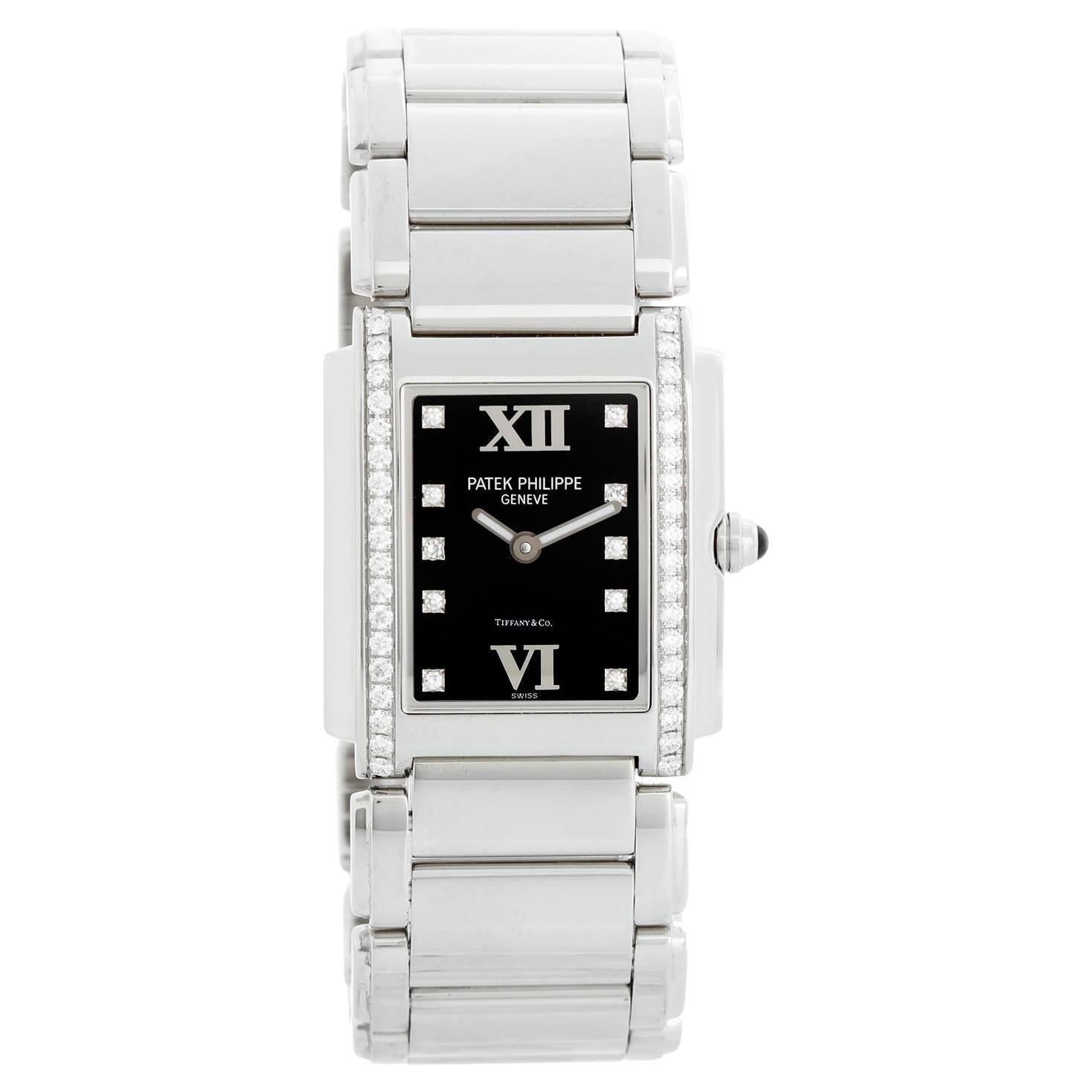 Patek Philippe Tiffany Twenty-4 Montre femme en acier et diamants 4910/10A