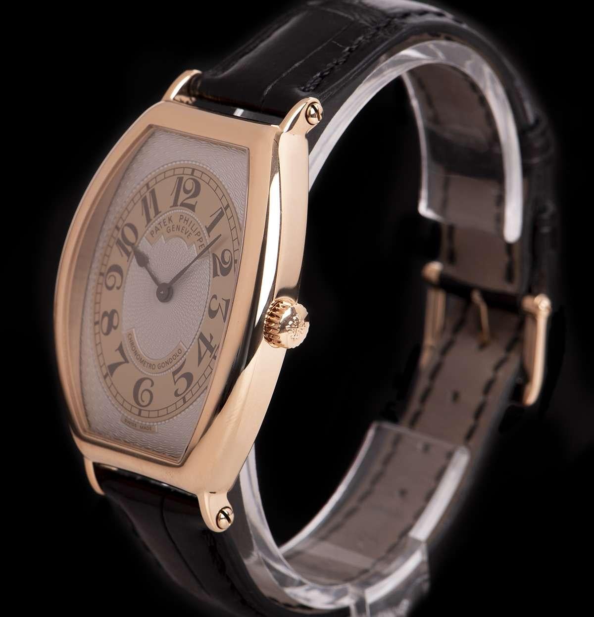 Men's Patek Philippe Tonneau Gondolo Rose Gold 5098R-001 Manual Wind Wristwatch