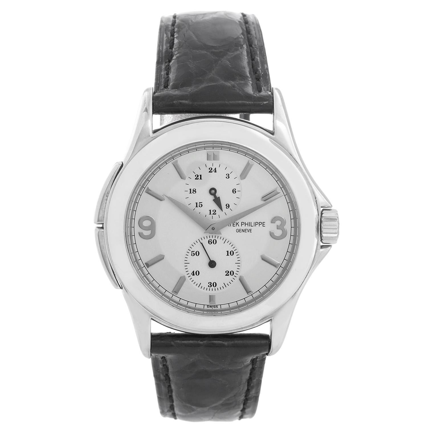 Patek Philippe Travel Time Men s 18k White Gold Watch 5134 G at