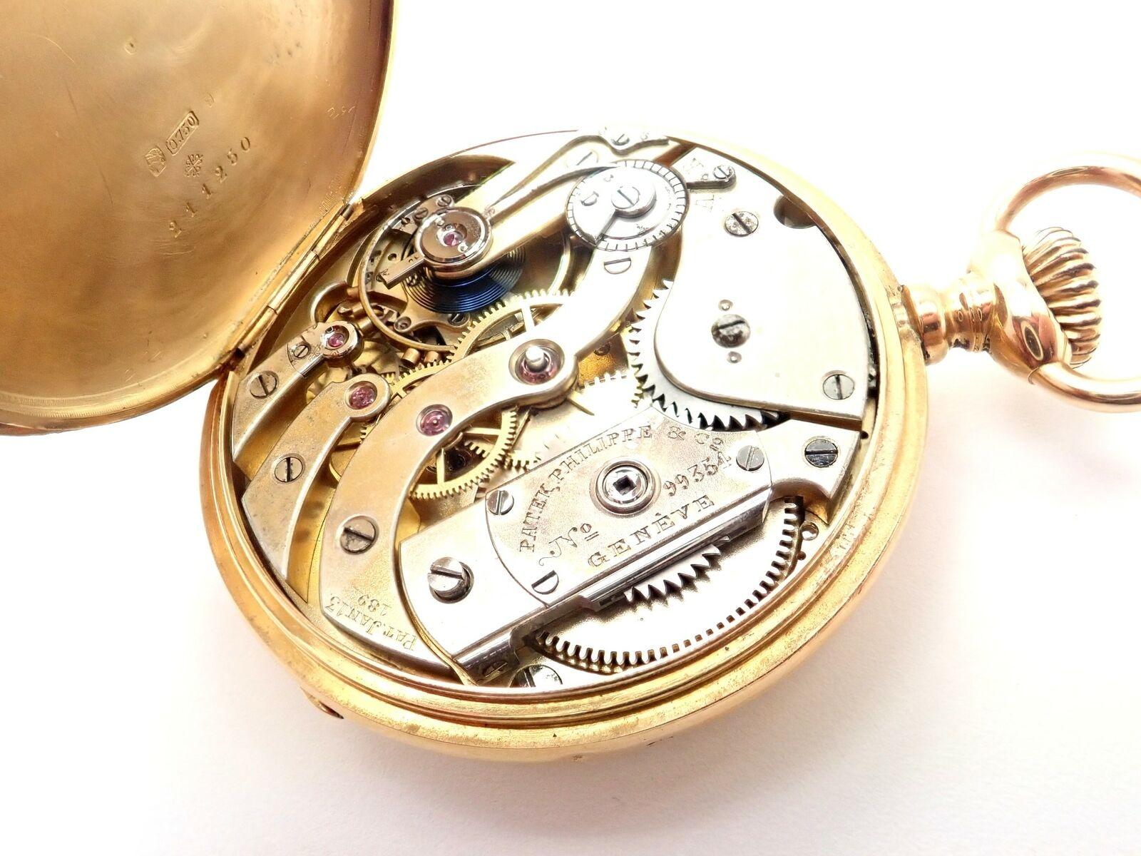 Patek Philippe Triple Signed Yellow Gold Pocket Watch, 1890 For Sale 1
