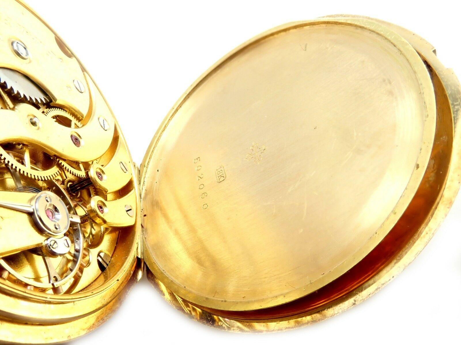 Patek Philippe Triple Signed Yellow Gold Pocket Watch 1915 In Excellent Condition In Holland, PA