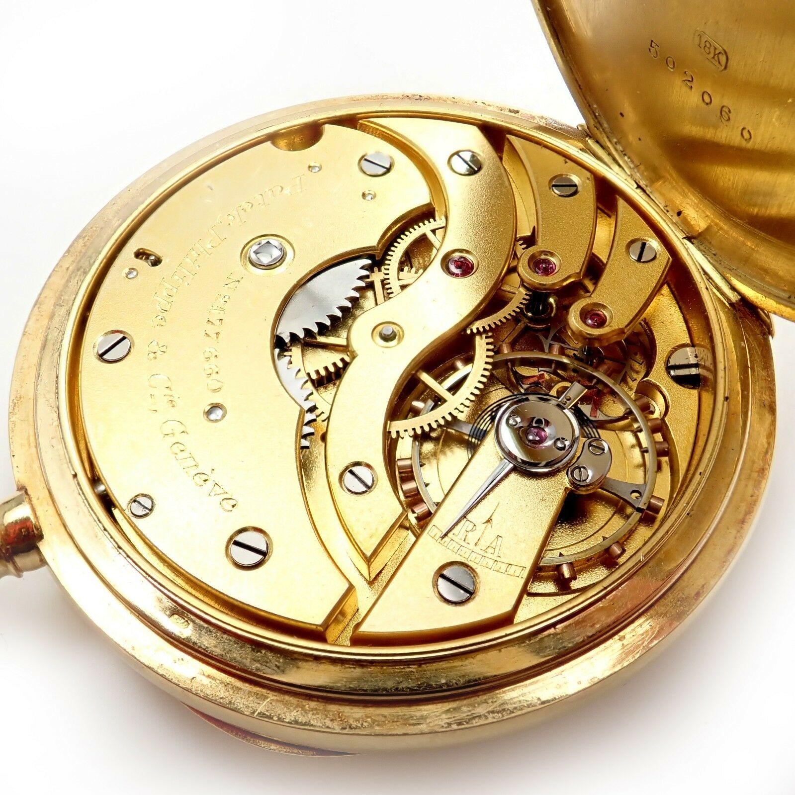 Patek Philippe Dreifach signiert Gelbgold Taschenuhr 1915 4