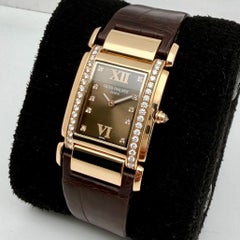 Patek Philippe Twenty-4 18K Rose Gold Diamond Chocolate Dial Damenuhr 4920R