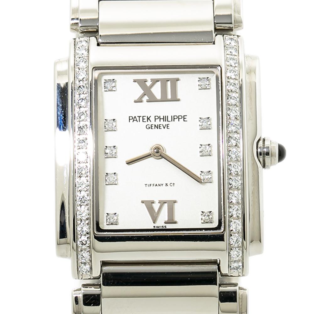Patek Philippe Twenty 4 4910/010 Tiffany Lady Quartz Diamond Bezel Watch 25MM