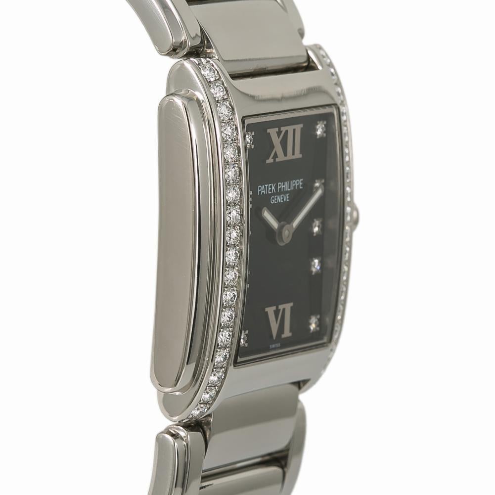 Contemporary Patek Philippe Twenty 4 4910/10, Black Dial, Certified and Warranty For Sale
