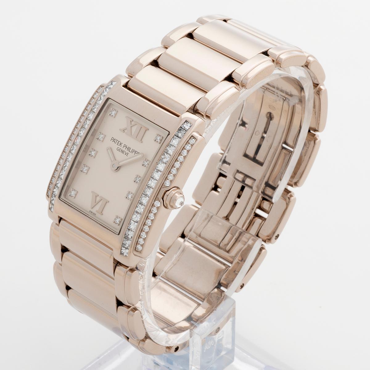Women's or Men's Patek Philippe Twenty-4 4910/20G, Diamonds Bezel, 18ct White Gold, Box & Papers.