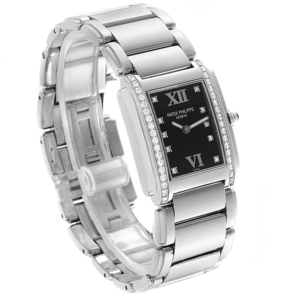 Patek Philippe Twenty-4 Black Diamond Dial Bezel Ladies Watch 4910 For Sale 1