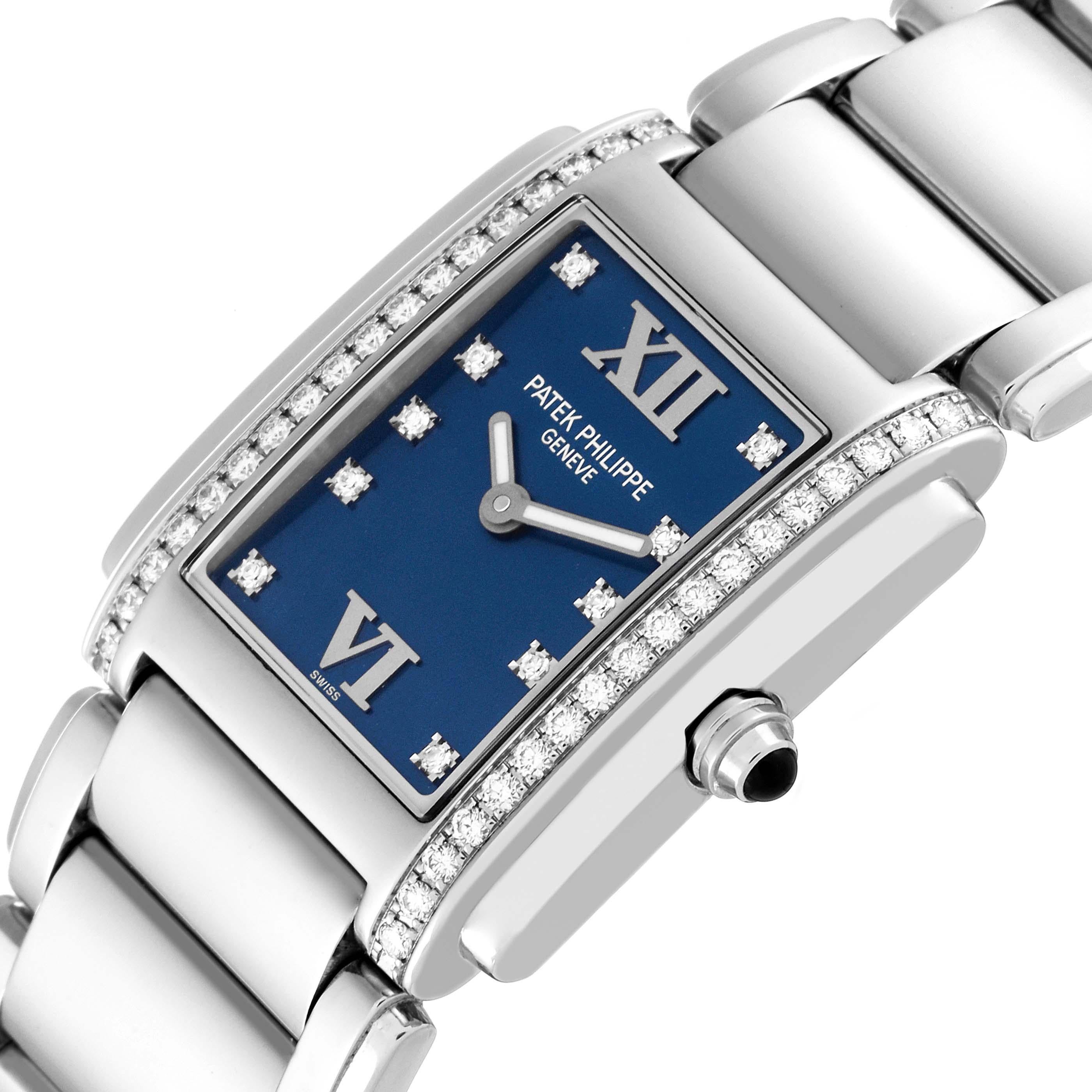 Patek Philippe Twenty-4 Blue Dial Steel Diamond Ladies Watch 4910 1