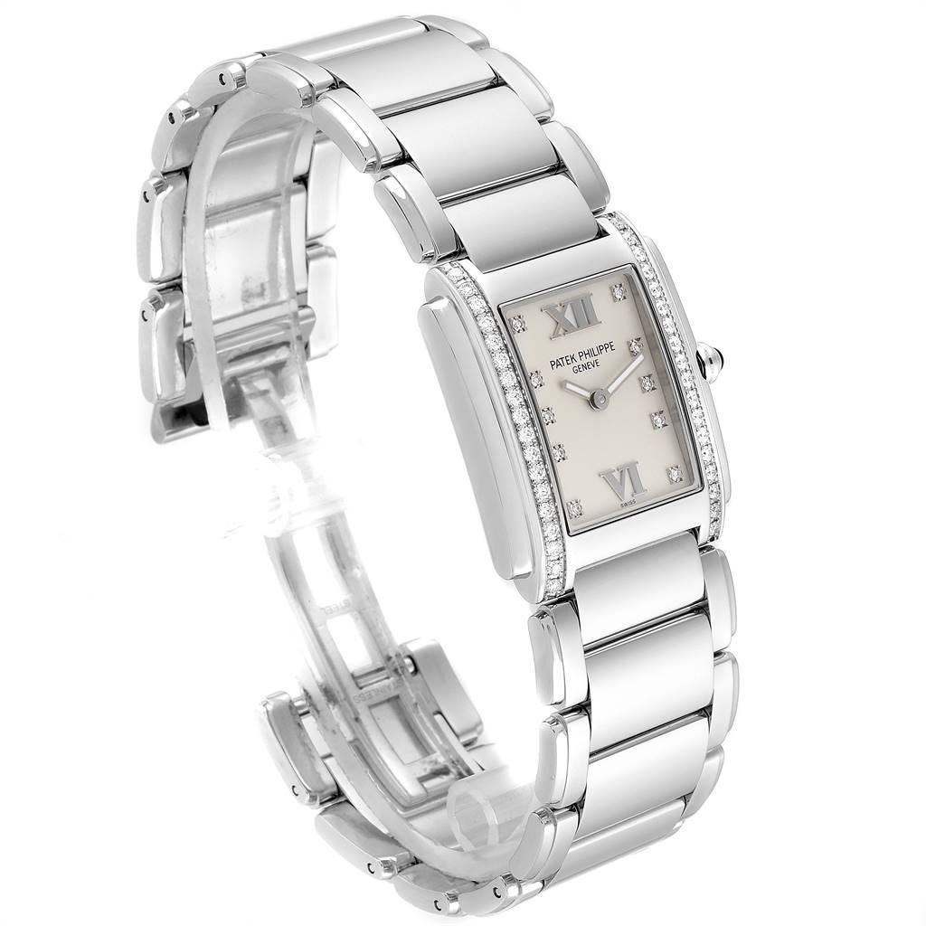 Patek Philippe Twenty-4 Diamond Ladies Quartz Watch 4910/10A-010 In Excellent Condition For Sale In Atlanta, GA