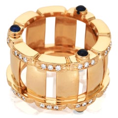 Bague Patek Philippe Twenty 4 en or jaune 18 carats, sertie de diamants et de saphirs