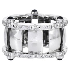Bague Patek Philippe Twenty 4 en or blanc, sertie de diamants et de saphirs
