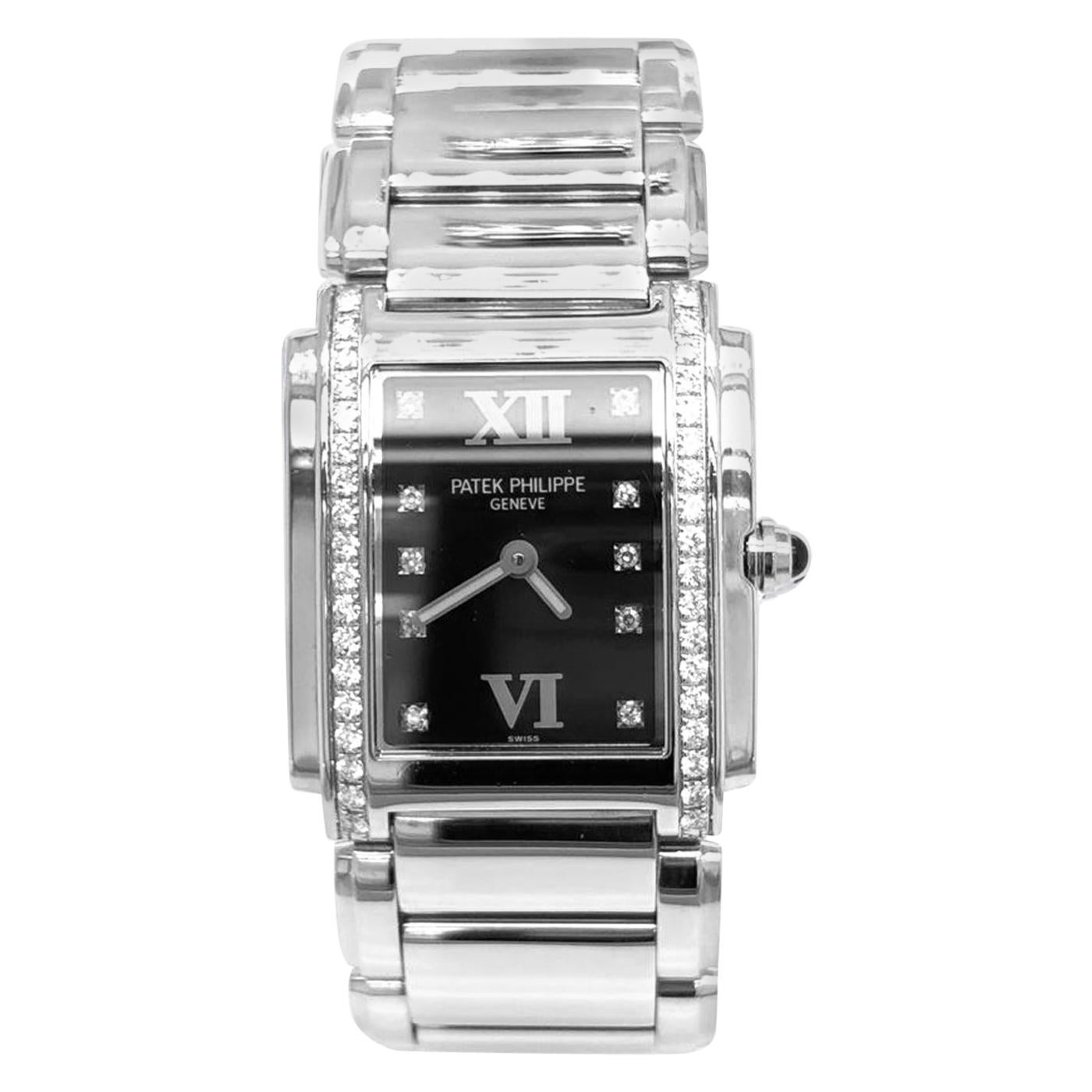 Patek Philippe Lady's Stainless Steel and Diamond Twenty-4 Watch at 1stDibs