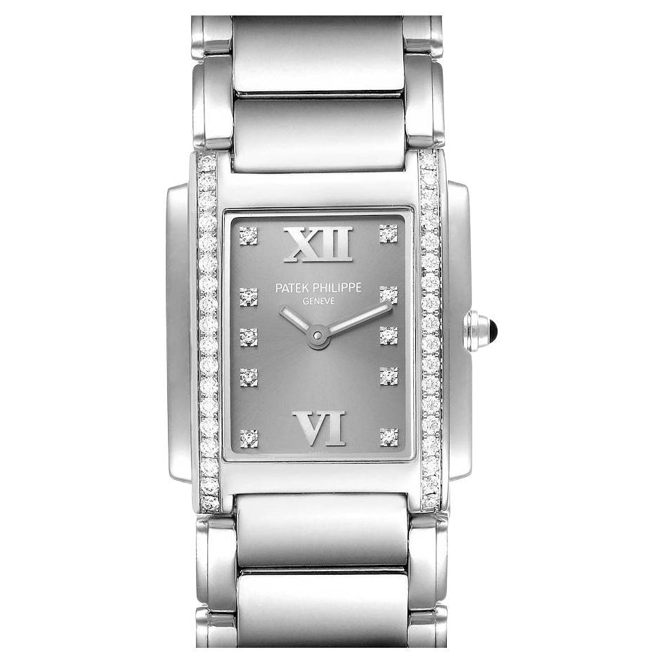 Patek Philippe Twenty-4 Grey Diamond Dial Steel Ladies Watch 4910