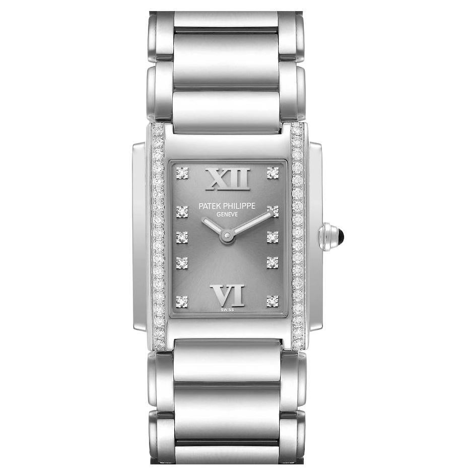 Patek Philippe Twenty-4 Grey Diamond Dial White Gold Ladies Watch 4910