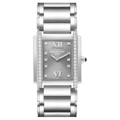 Used Patek Philippe Twenty-4 Grey Diamond Dial White Gold Ladies Watch 4910