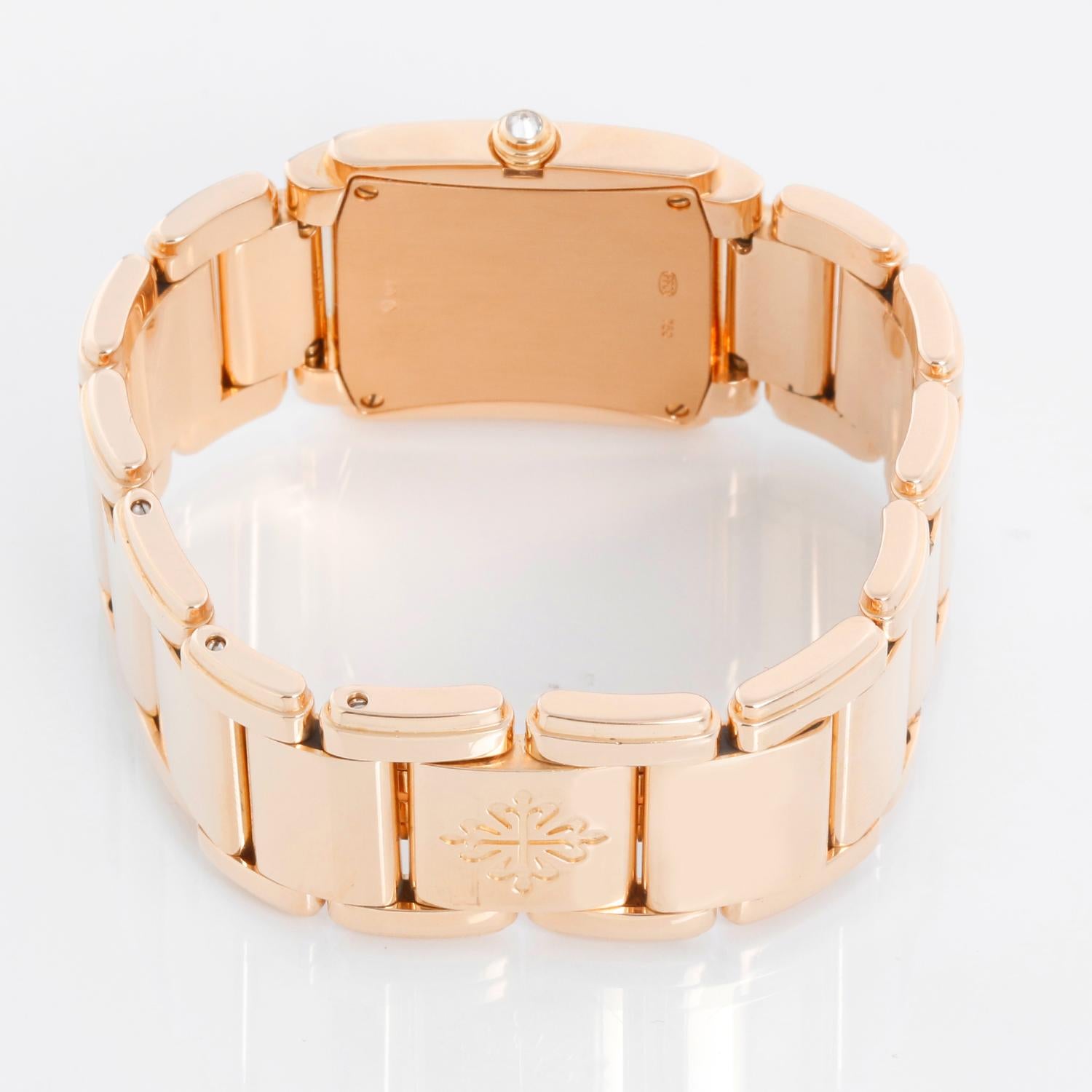Women's Patek Philippe Twenty-4 Ladies 18k Rose Gold & Diamond Watch 4910/11R For Sale