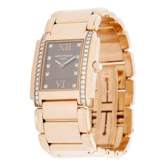 Used Patek Philippe 24 Ladies 18 Karat Rose Gold and Diamond Watch 4910/11R