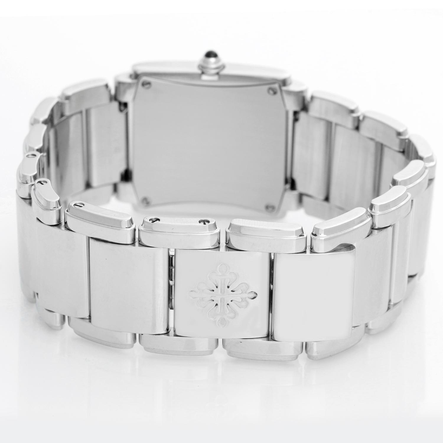 Patek Philippe Twenty-4 Ladies Steel and Diamond Watch 4910/10 In Excellent Condition In Dallas, TX