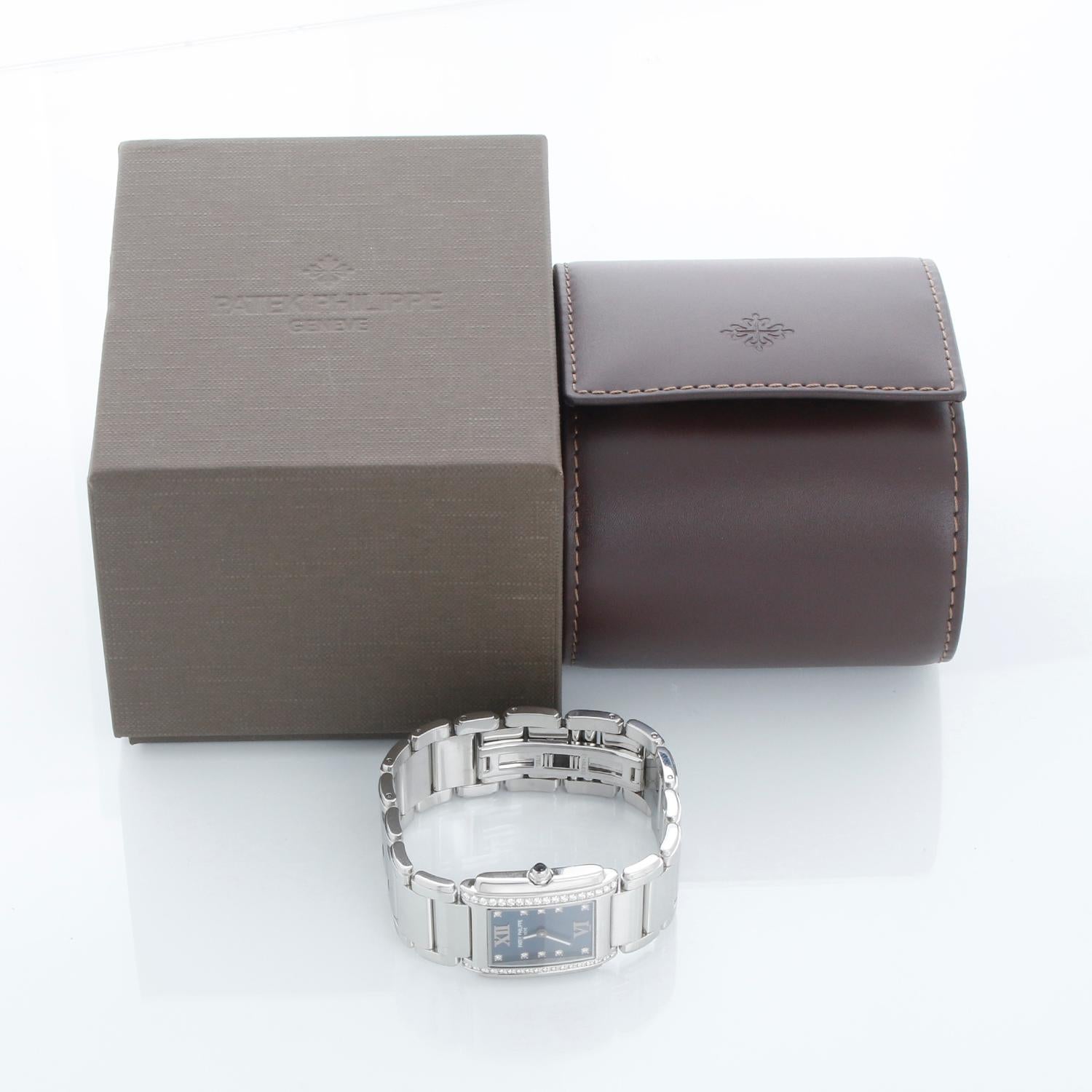Donna Patek Philippe Twenty-4 Orologio da donna in acciaio e diamanti 4910/10A in vendita