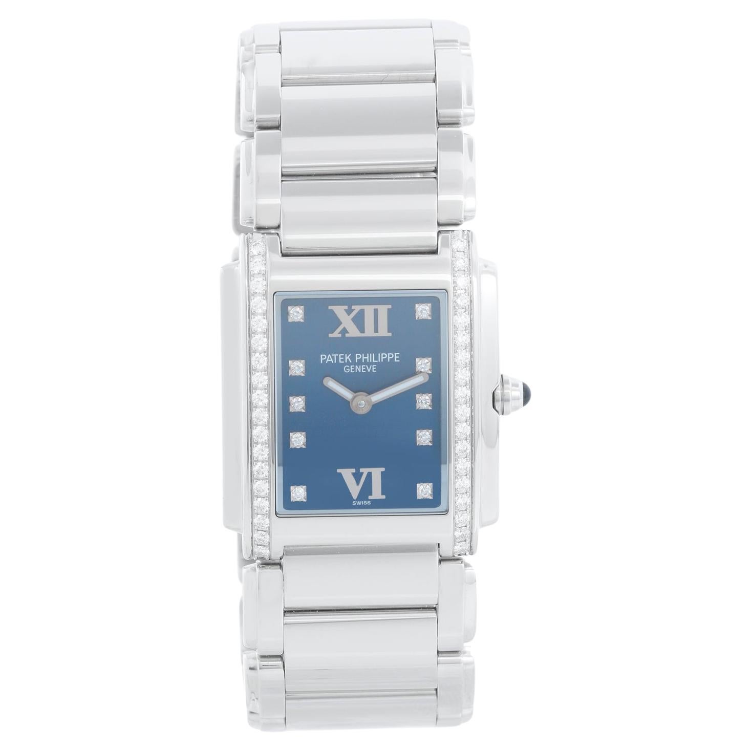 Patek Philippe Twenty-4 Ladies Steel & Diamond Watch 4910/10A For Sale