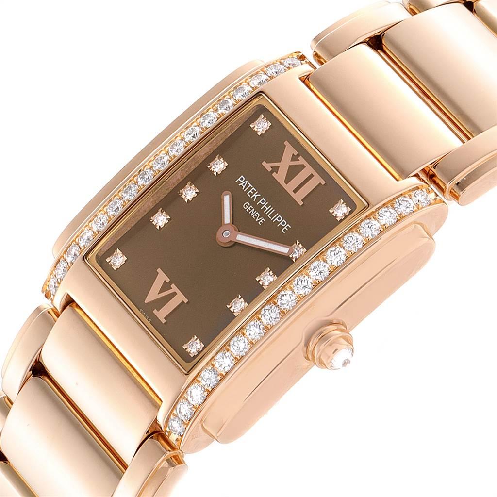 Patek Philippe Twenty-4 Rose Gold Chocolate Dial Diamond Ladies Watch 4910 2