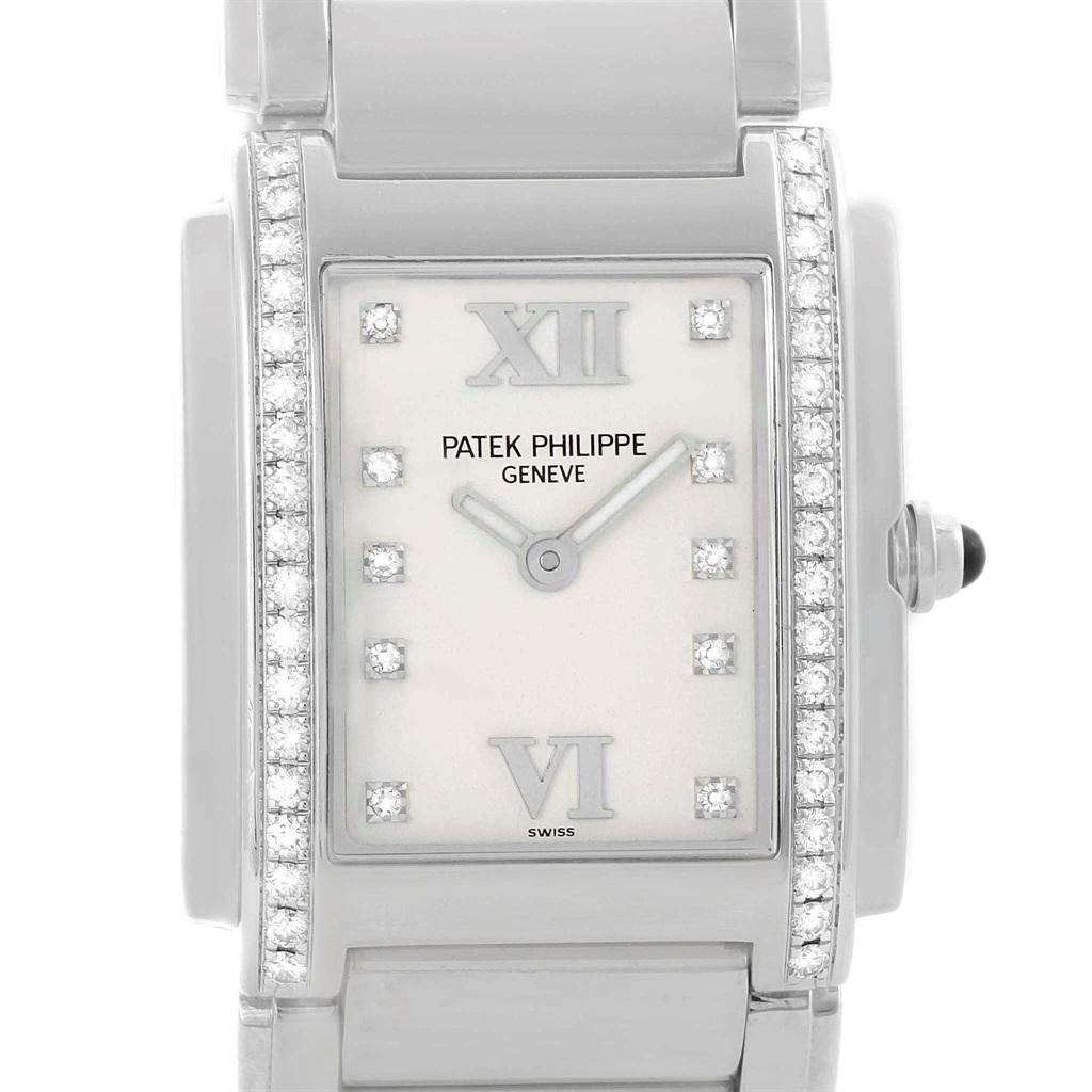 Patek Philippe Twenty-4 Silver Diamond Dial Ladies Watch 4910 Box Papers 3