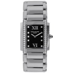 Patek Philippe Twenty-4 Steel Black Diamond Dial Watch 4910/10A-001