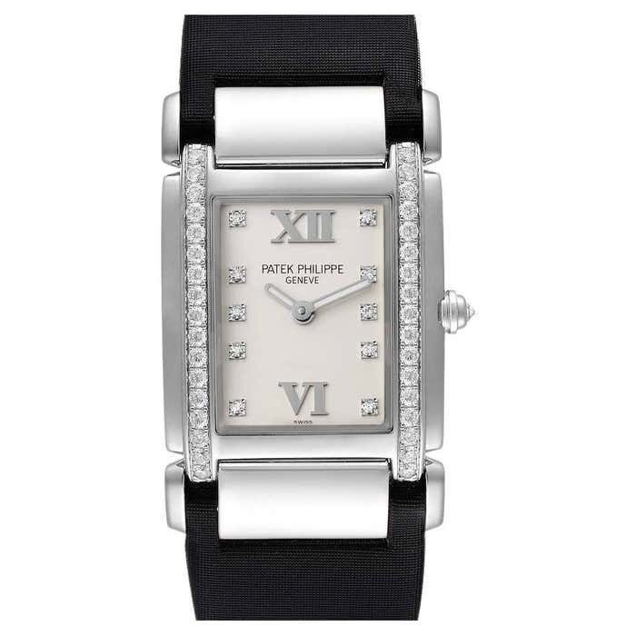 Patek Philippe Twenty-4 White Gold Silver Diamond Dial Watch 4920R ...